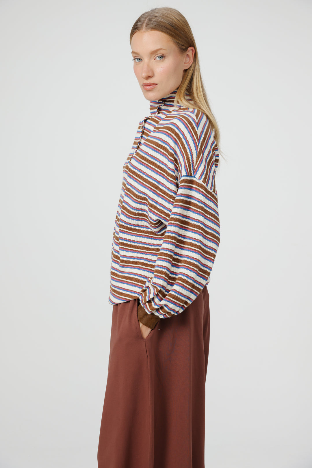 Amazed Brown Striped Polo