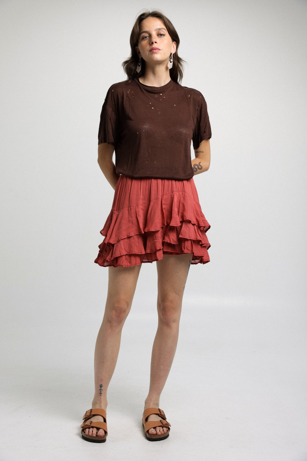 Mini Brick Peplum Skirt