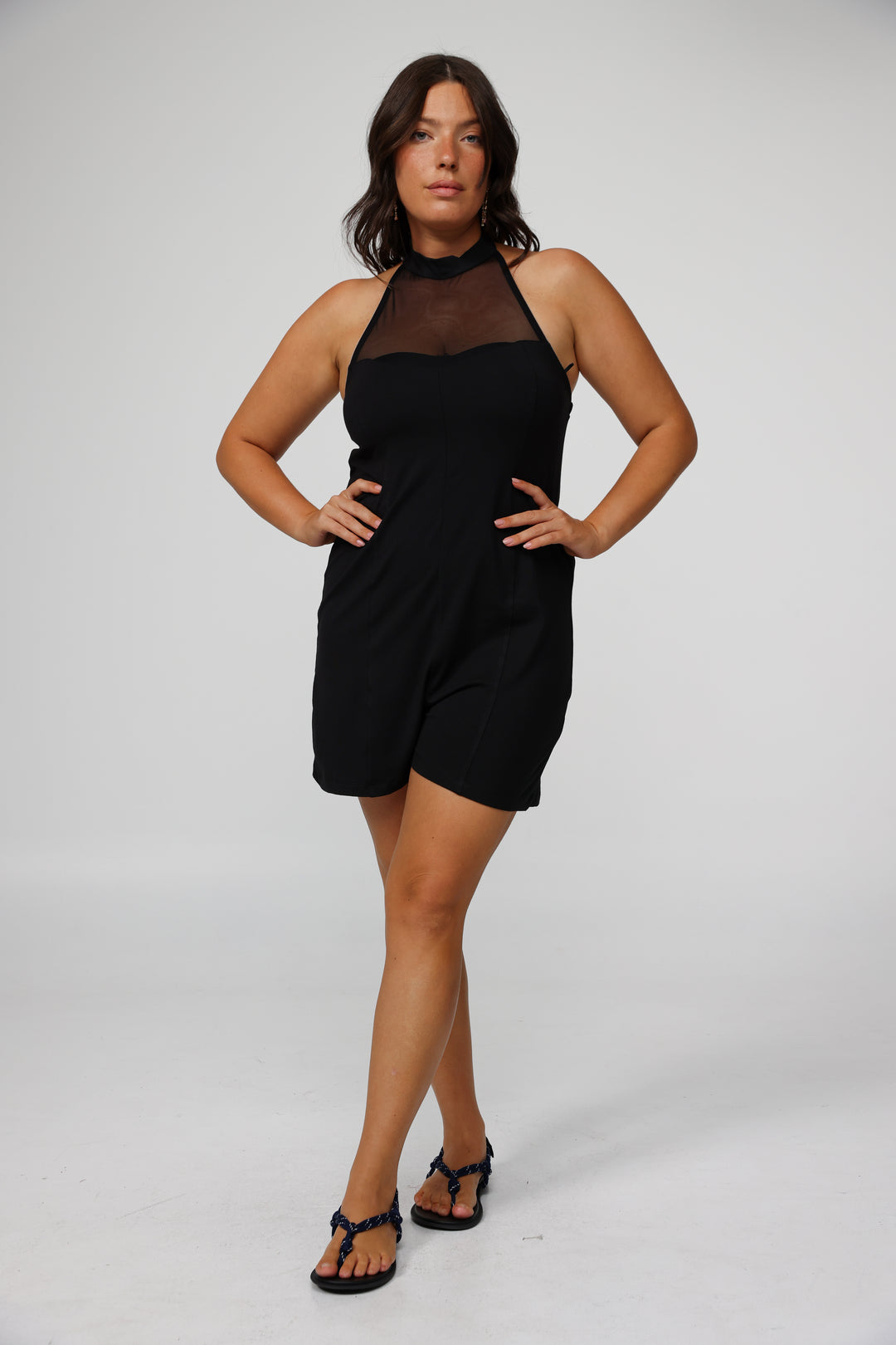 Imagine Black Mesh Jumpsuit