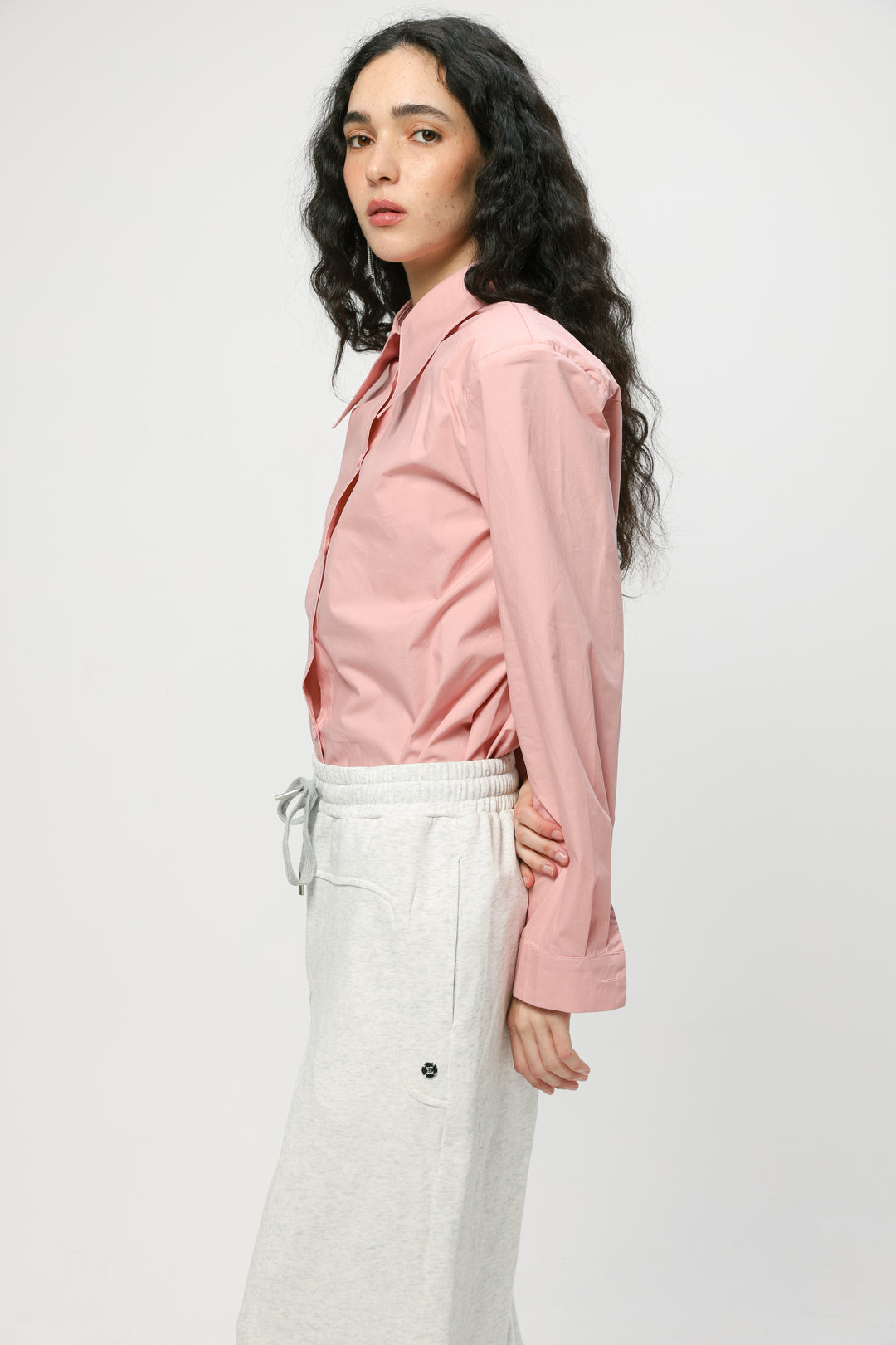 Padded Pink Buttoned Shirt