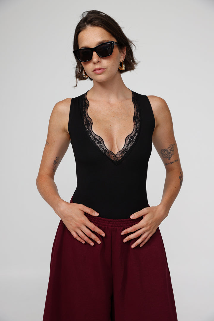 Soda Black Bodysuit
