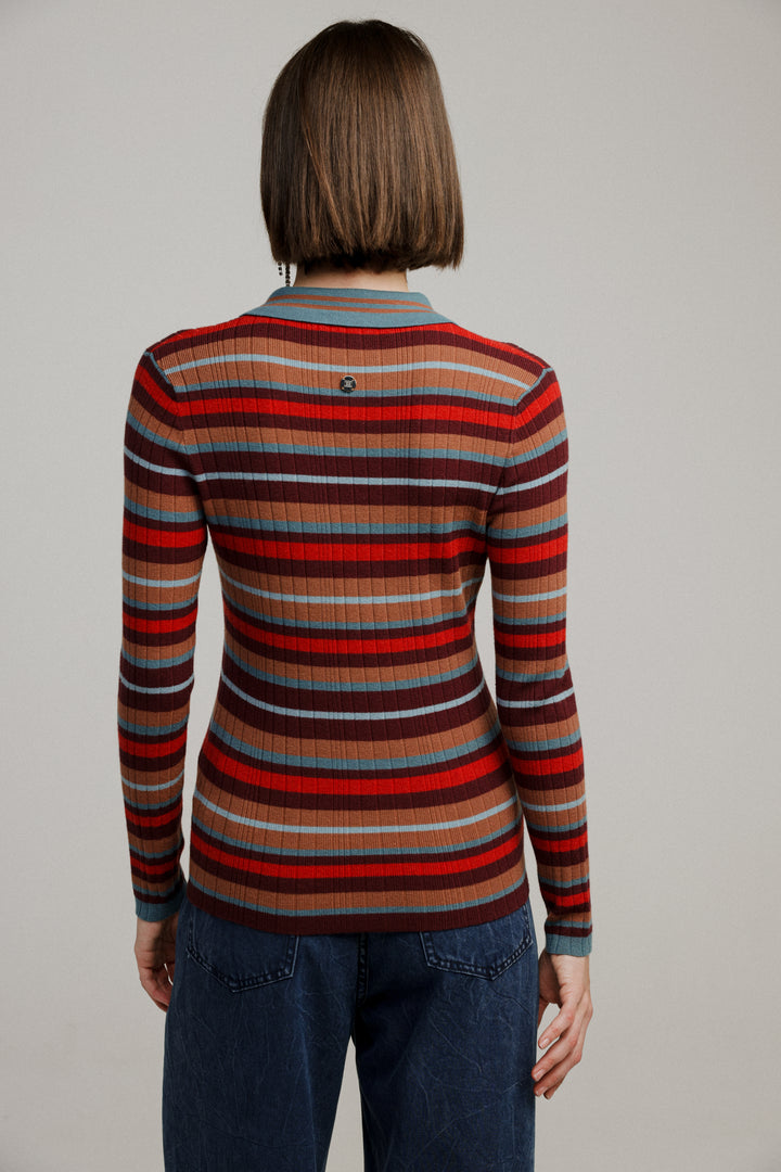 Sensual Brick Stripes Polo