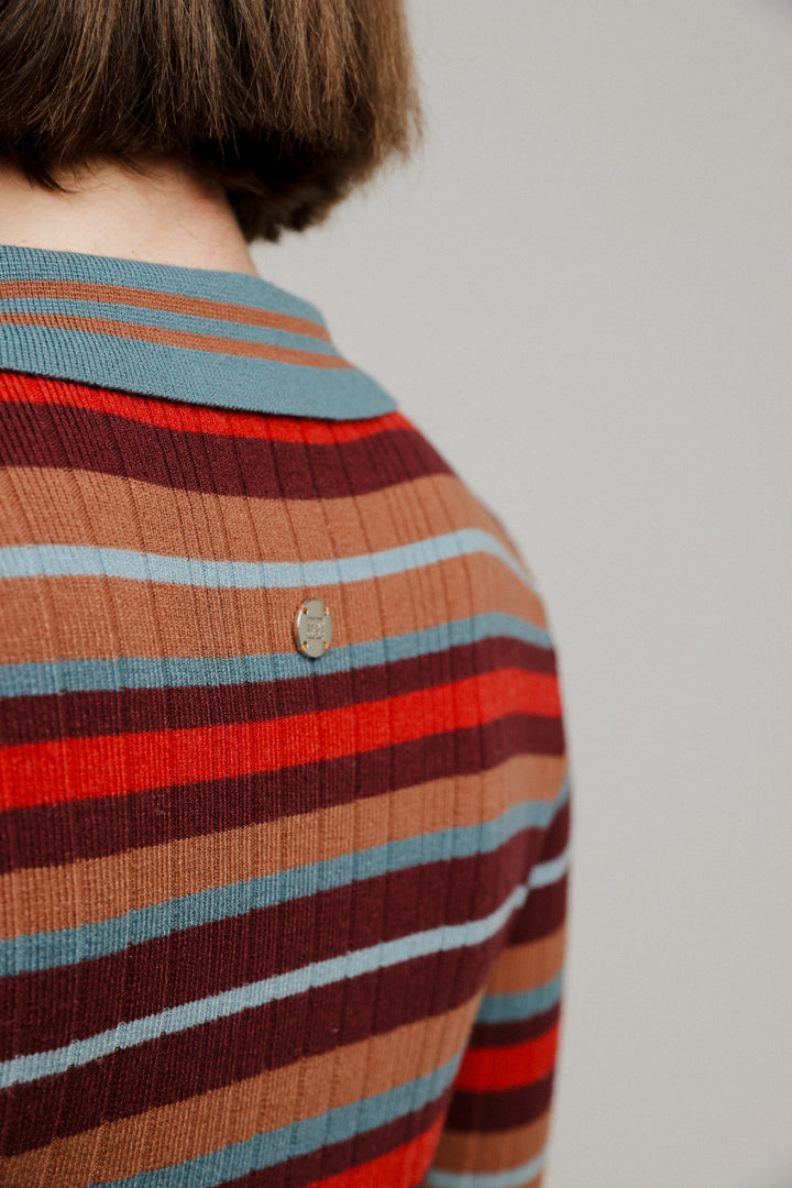 Sensual Brick Stripes Polo