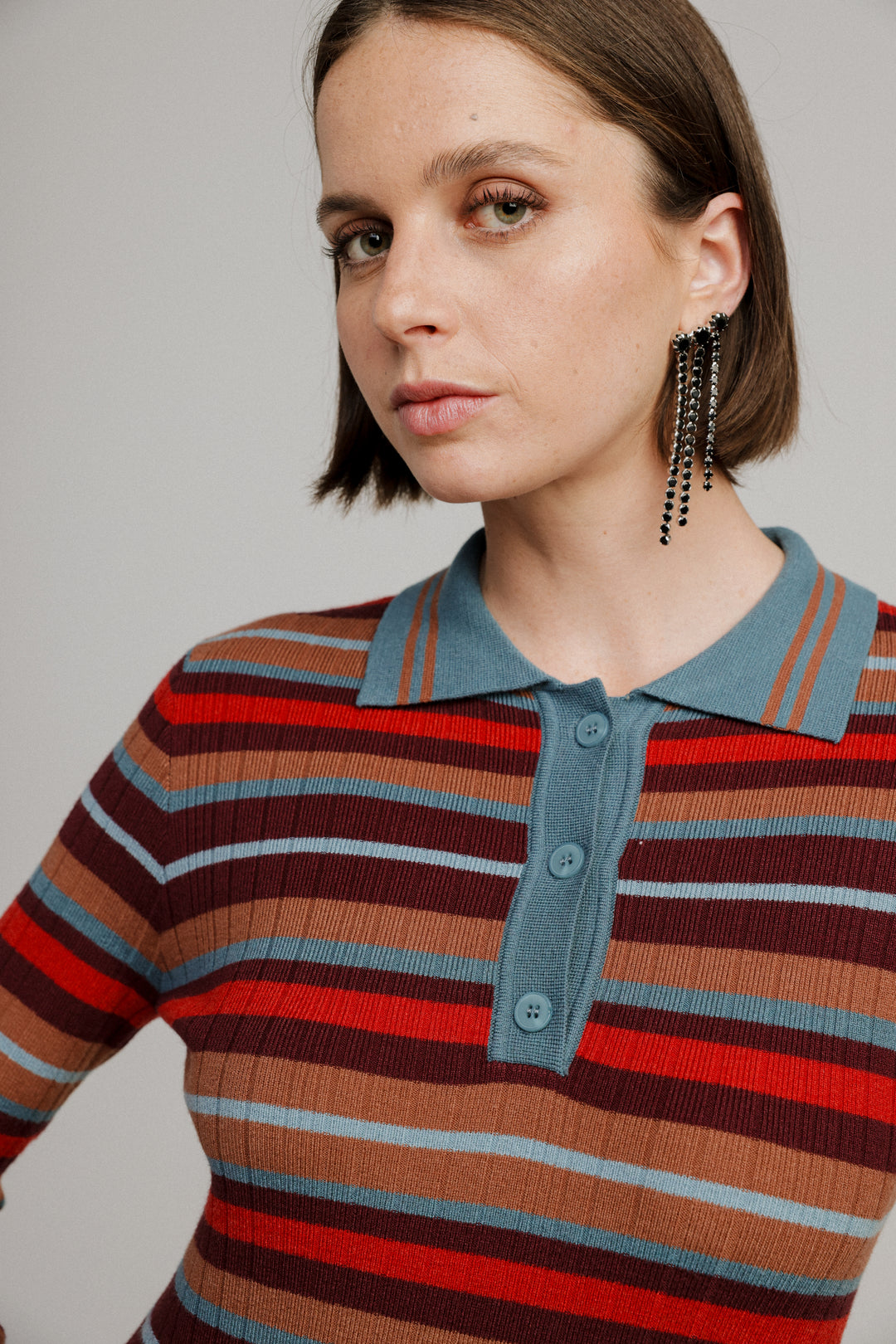 Sensual Brick Stripes Polo