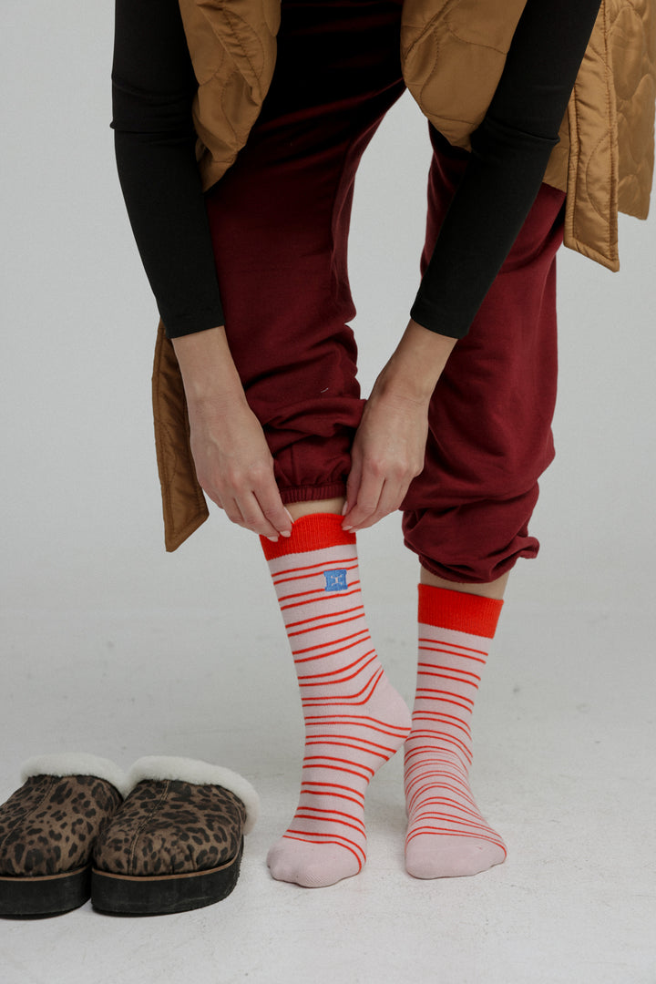 EE Red Striped Socks