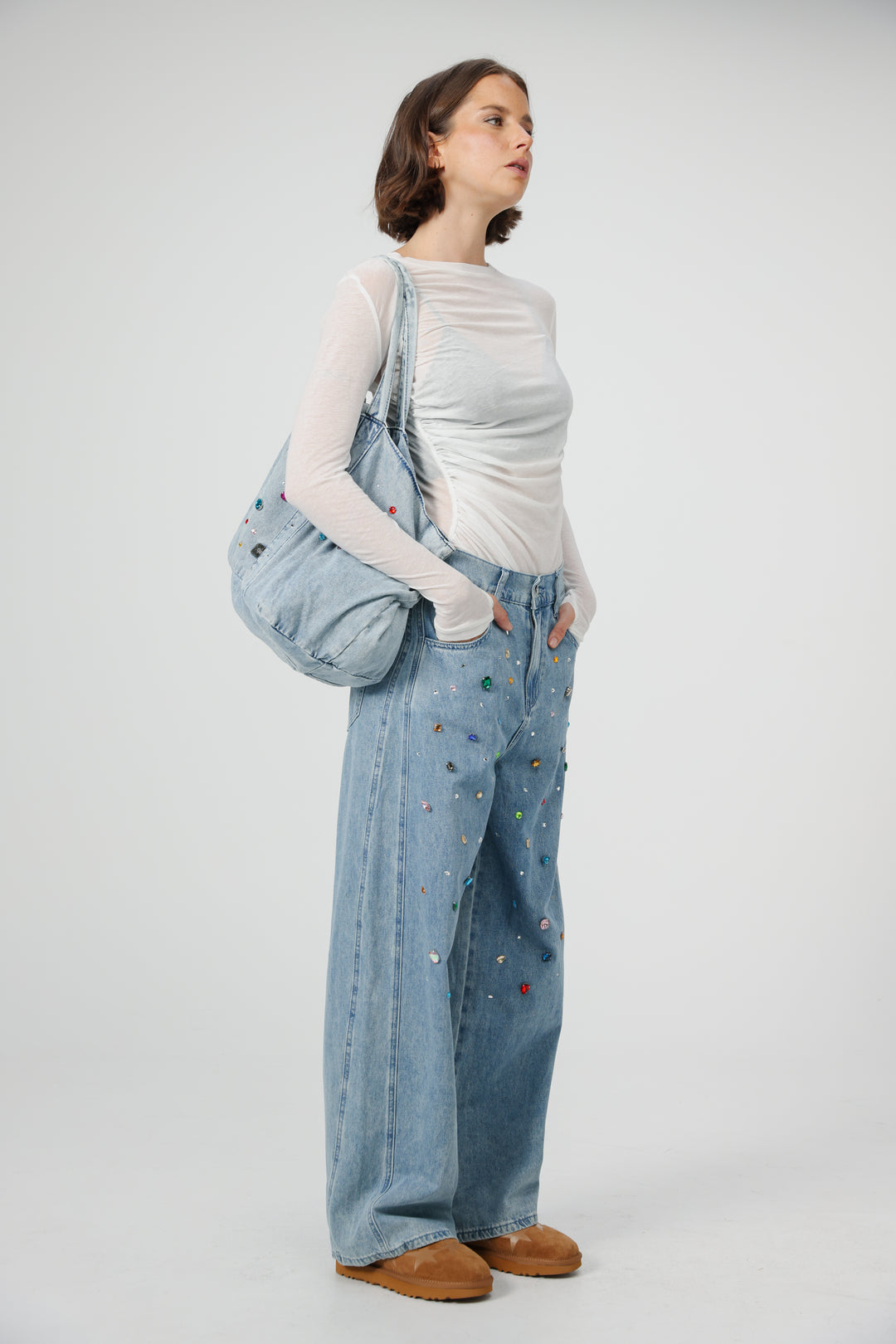 Ruby Blue Denim Tote Bag