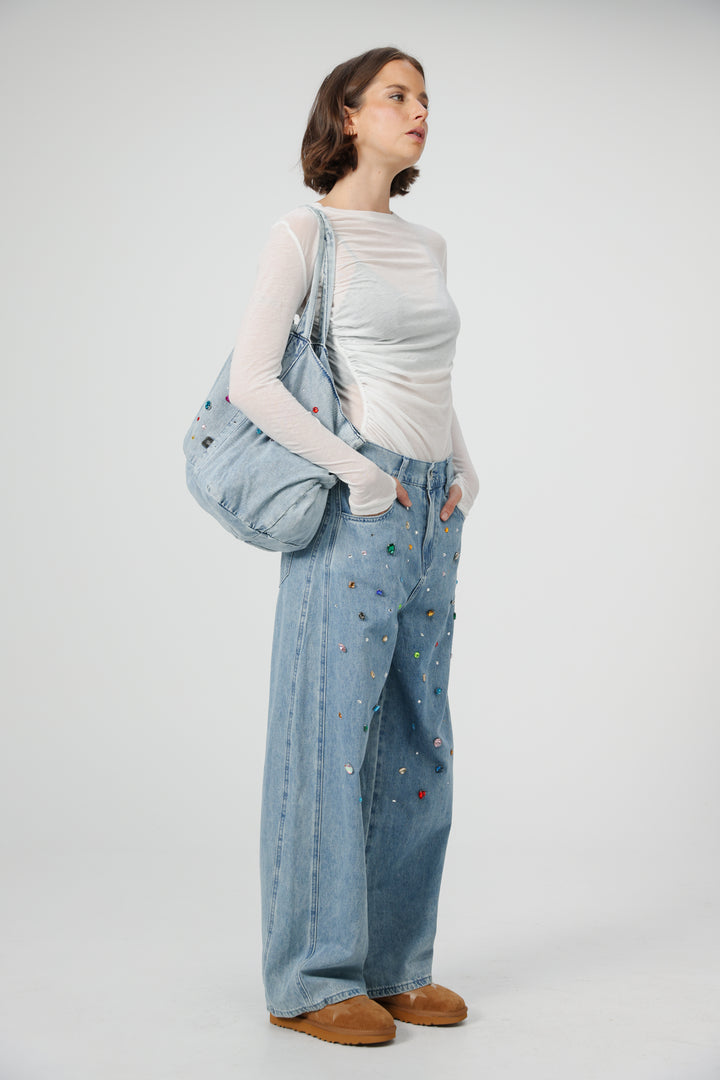 Ruby Blue Denim Tote Bag