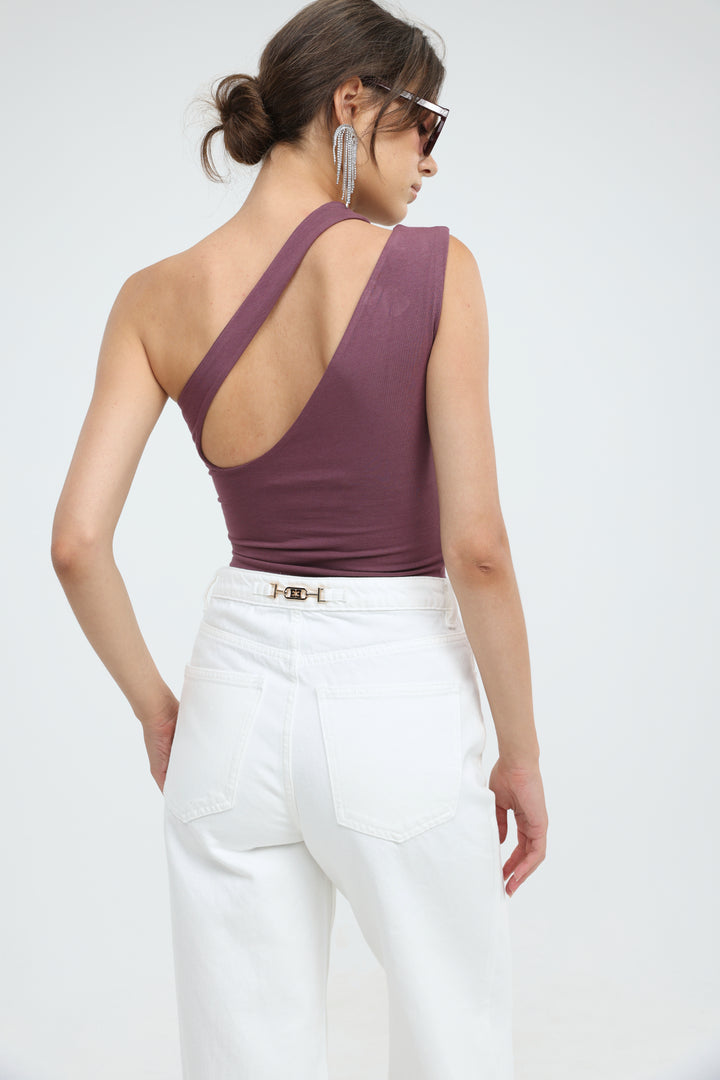 Fade Plum One Shoulder Top