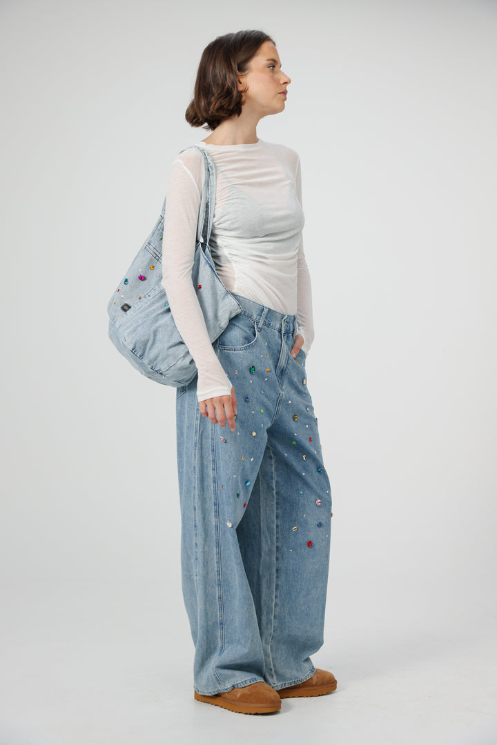 Ruby Blue Denim Tote Bag