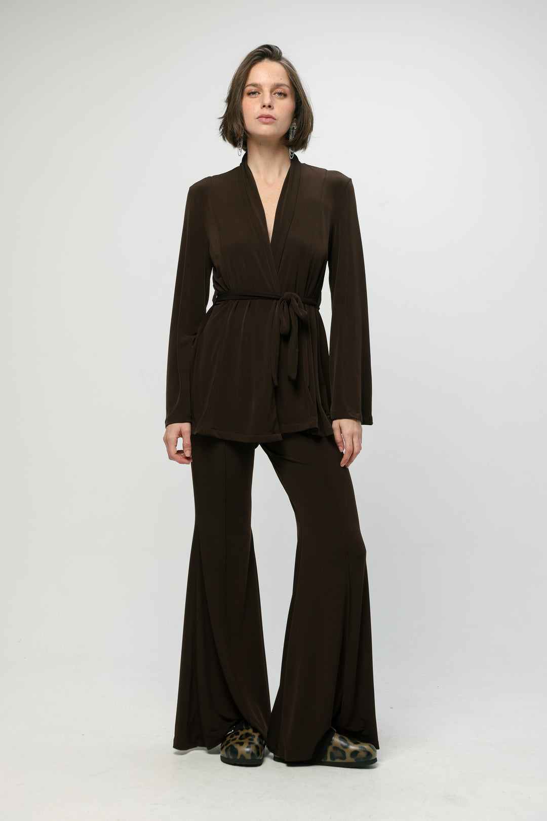 Fireworks Dark Brown Wrap Shirt