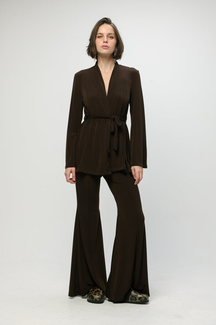 Fireworks Dark Brown Wrap Shirt