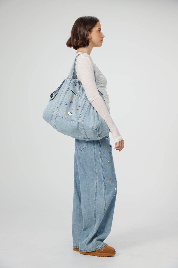 Ruby Blue Denim Tote Bag
