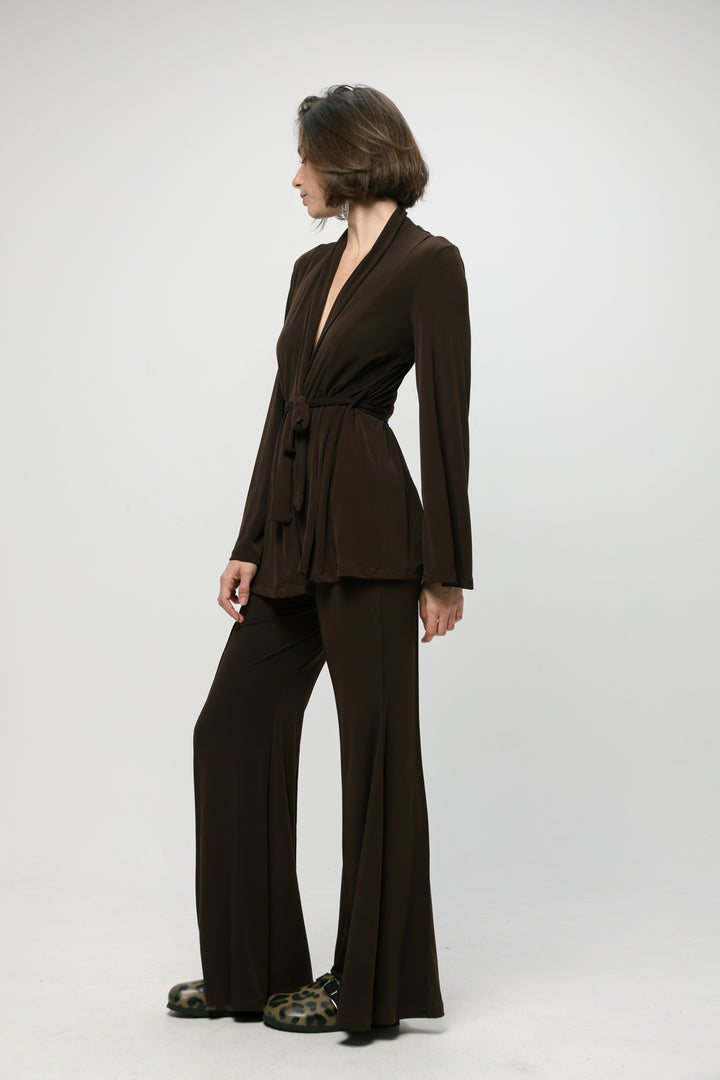 Fireworks Dark Brown Wrap Shirt