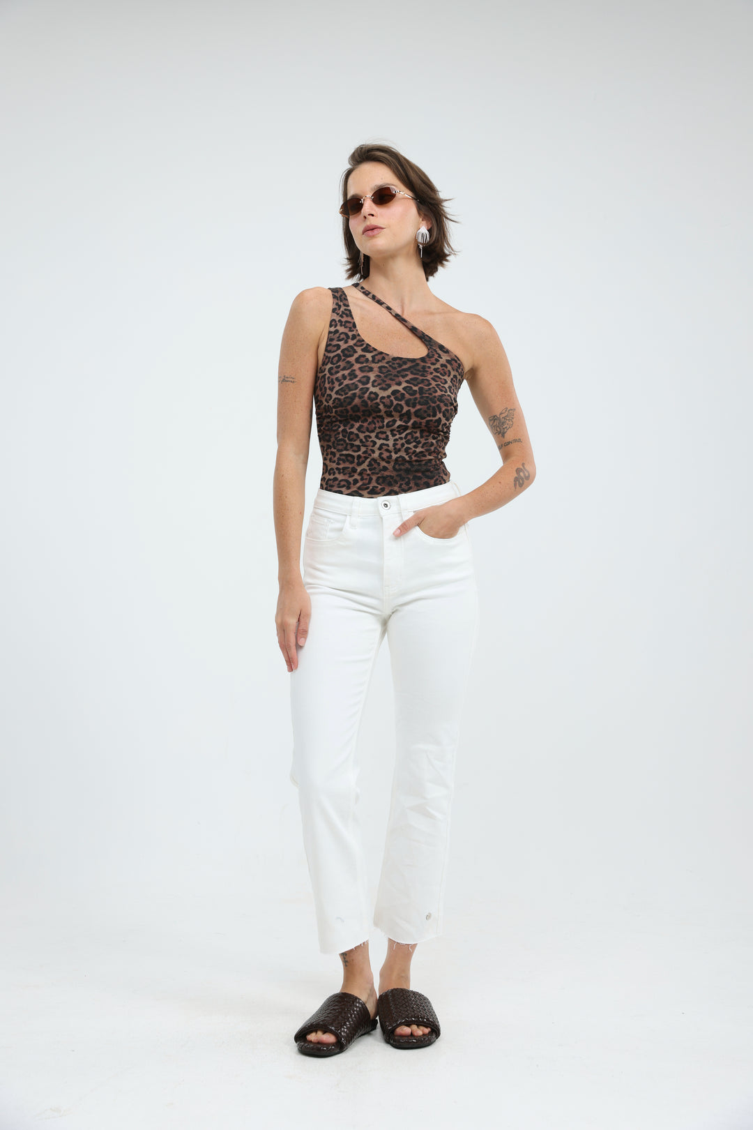 Foundation Leopard One Shoulder Top