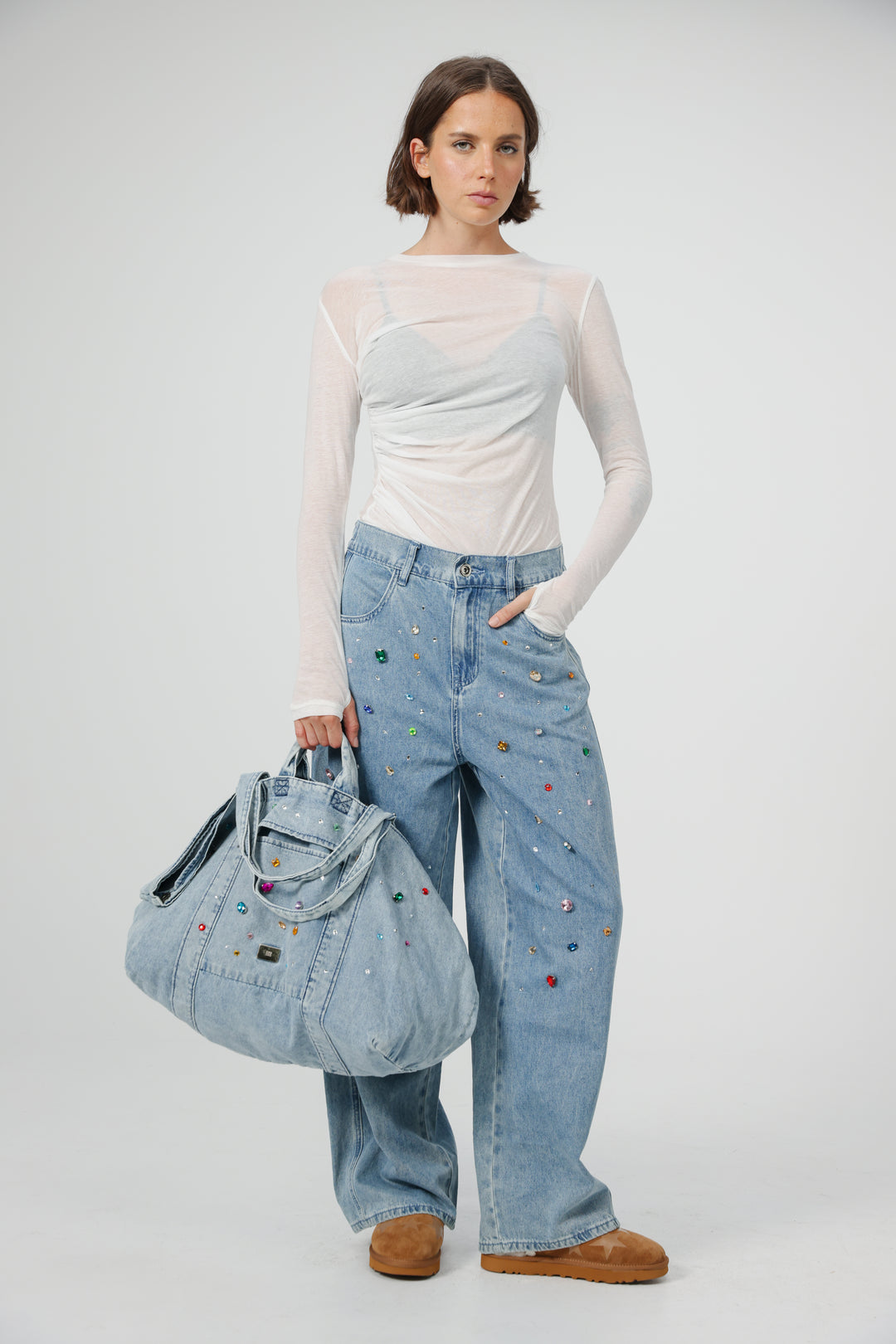 Ruby Blue Denim Tote Bag