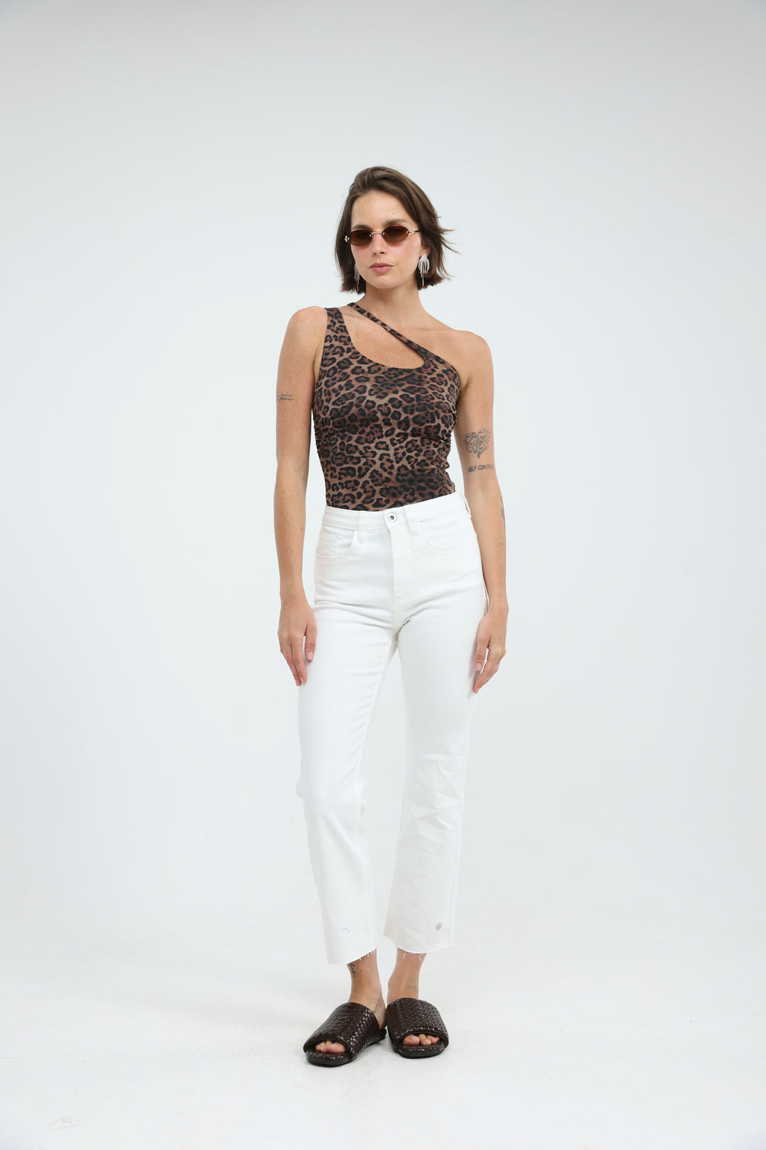 Foundation Leopard One Shoulder Top