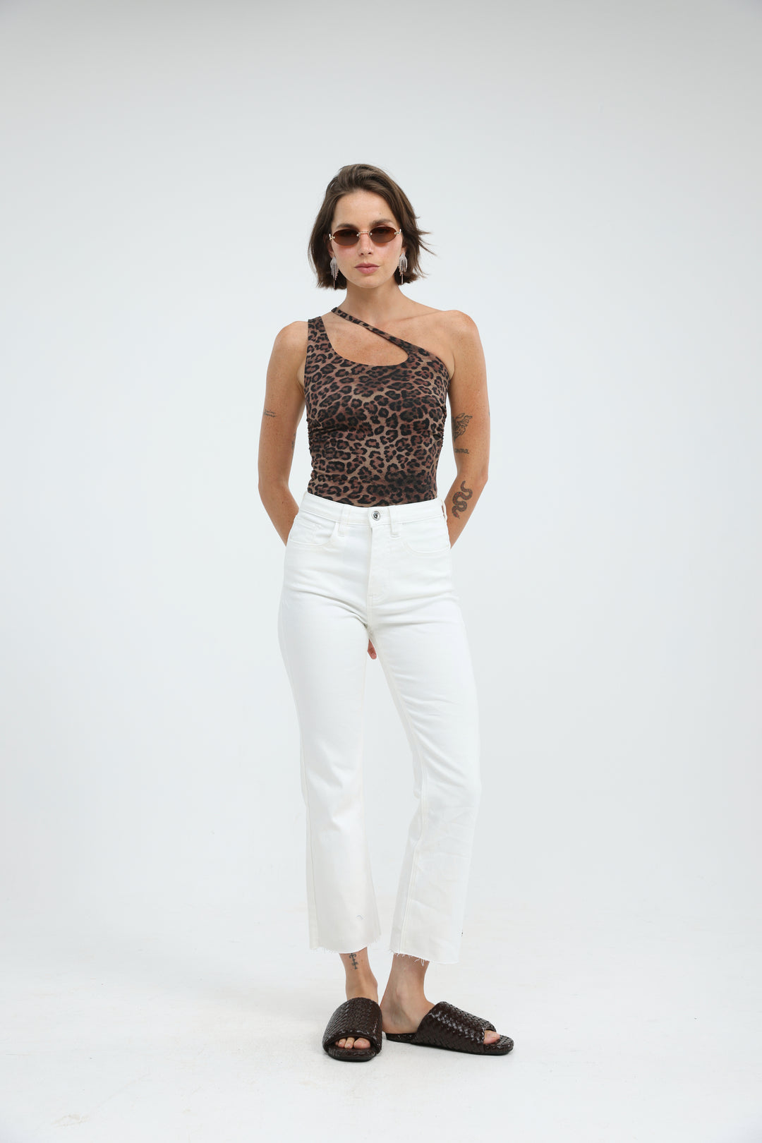 Foundation Leopard One Shoulder Top