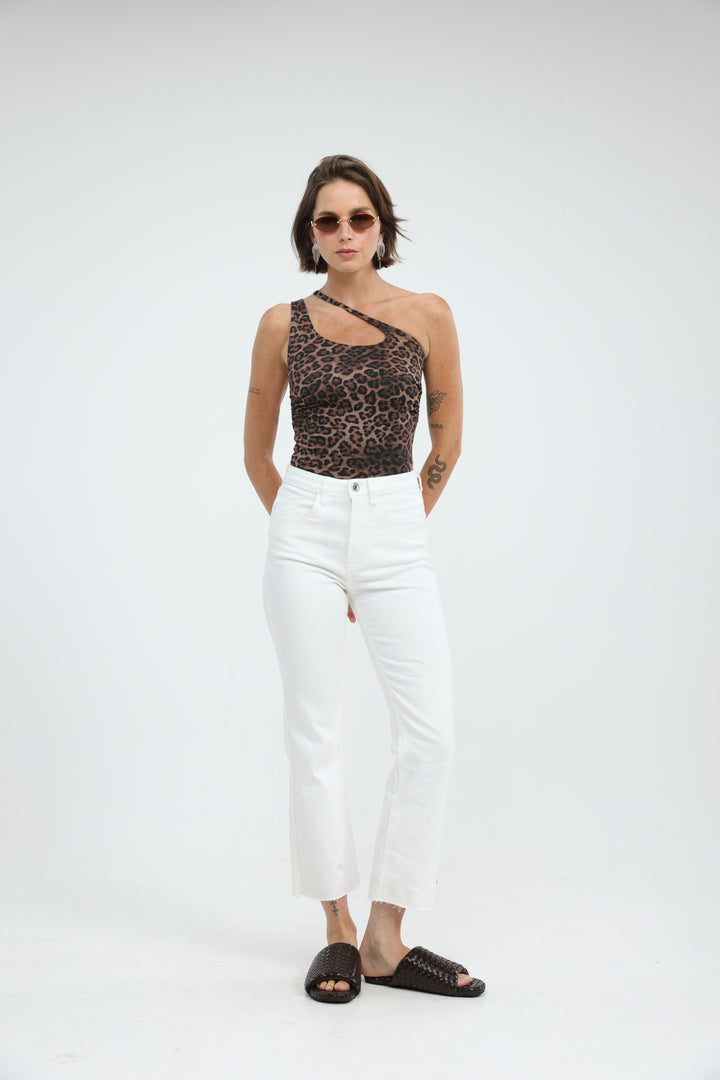 Foundation Leopard One Shoulder Top