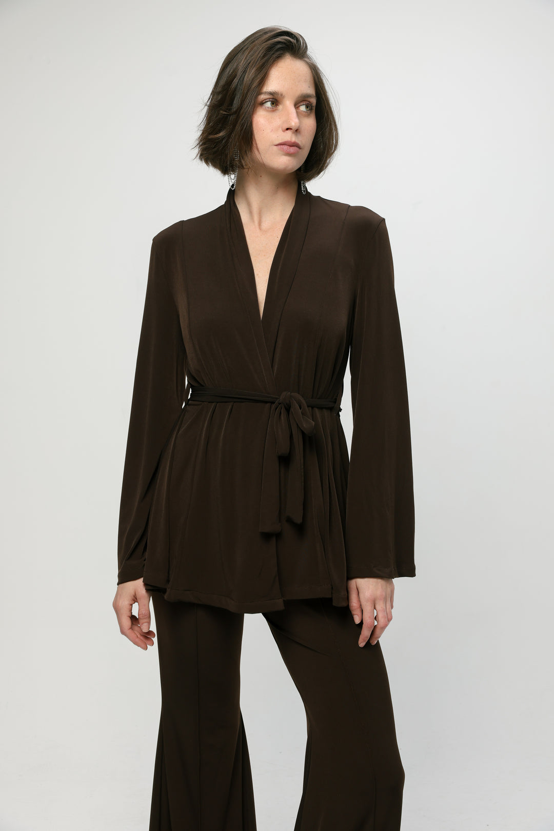 Fireworks Dark Brown Wrap Shirt