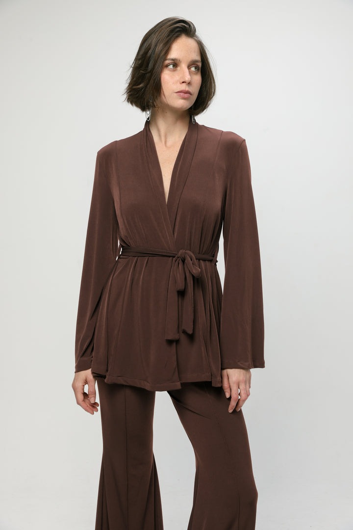 Fireworks Light Brown Wrap Shirt