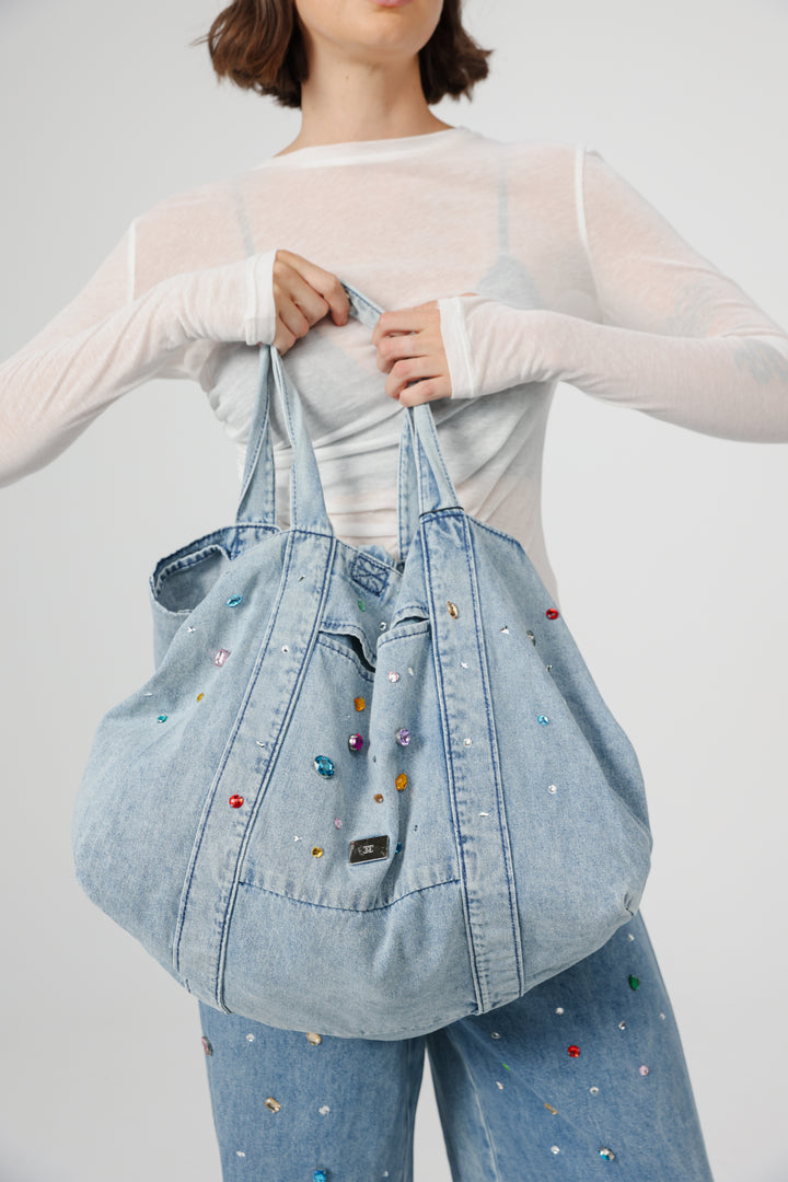 Ruby Blue Denim Tote Bag