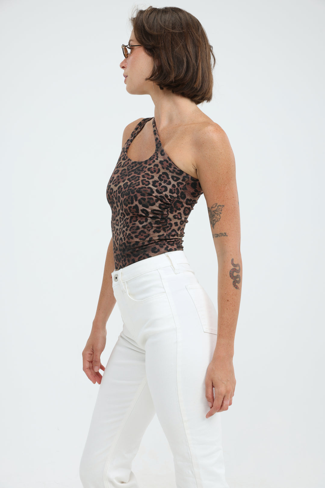 Foundation Leopard One Shoulder Top