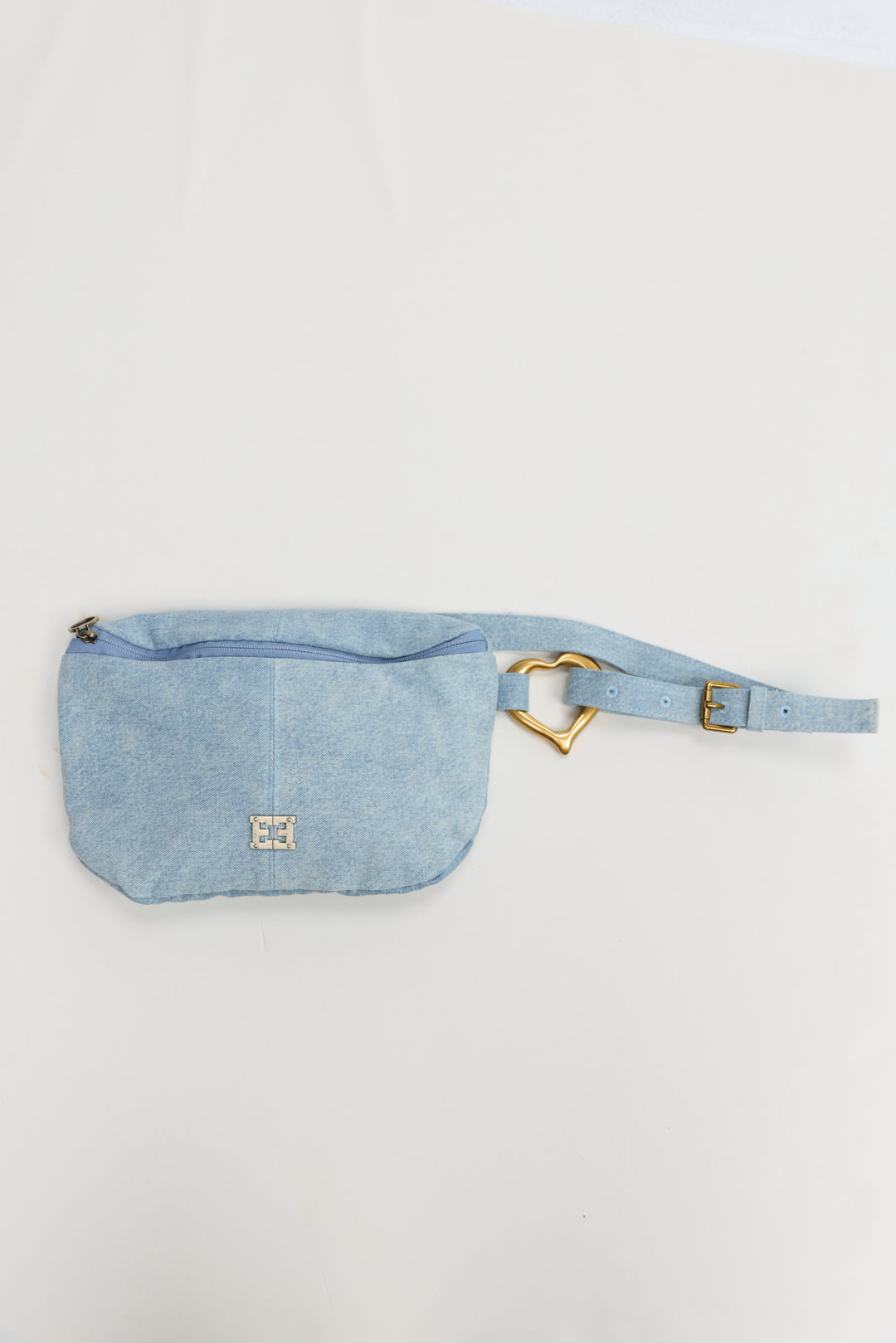 Heart Buckle Denim Belt Bag