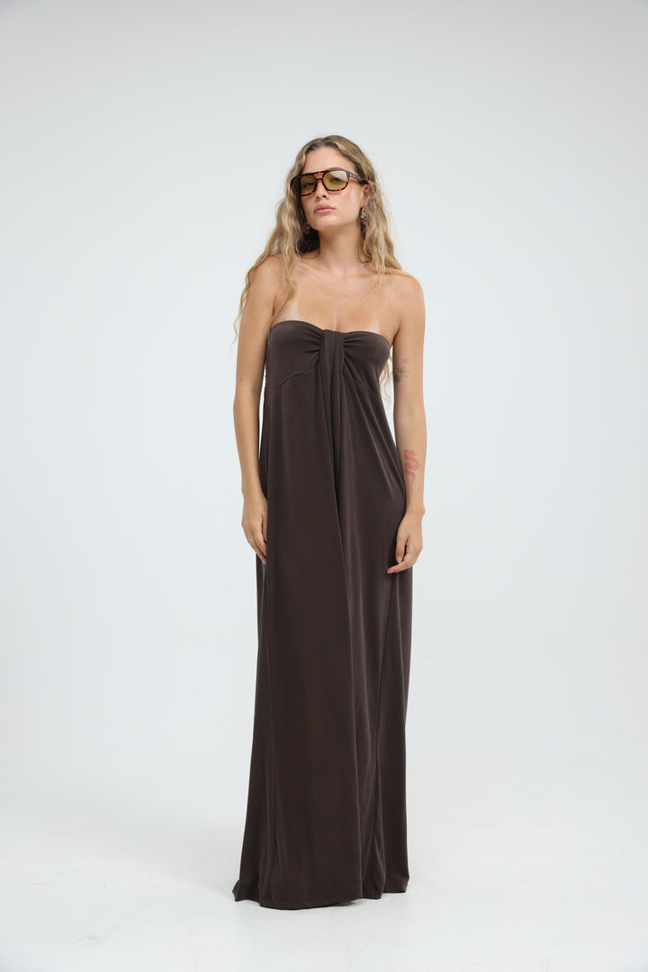 Union Brown Strapless Dress