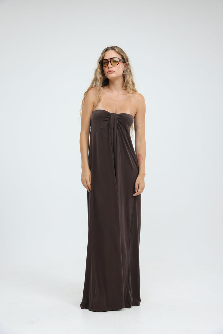 Union Brown Strapless Dress