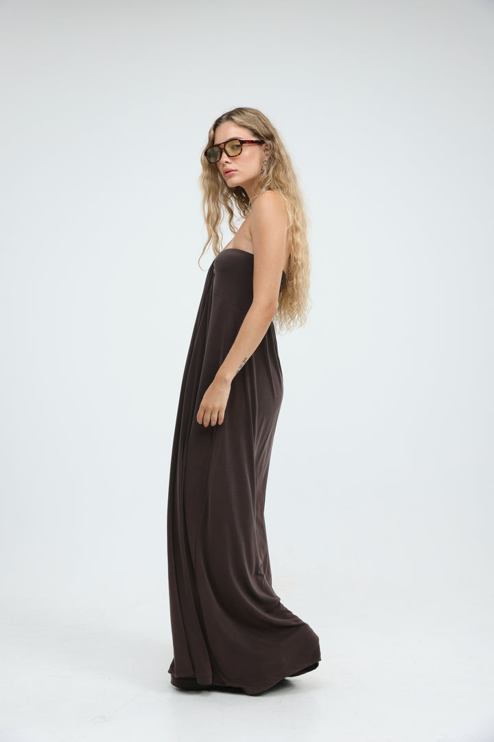 Union Brown Strapless Dress