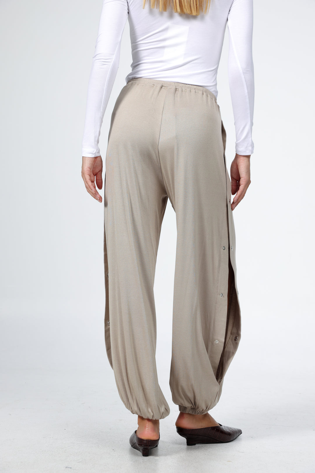 Swan Beige Snap Joggers