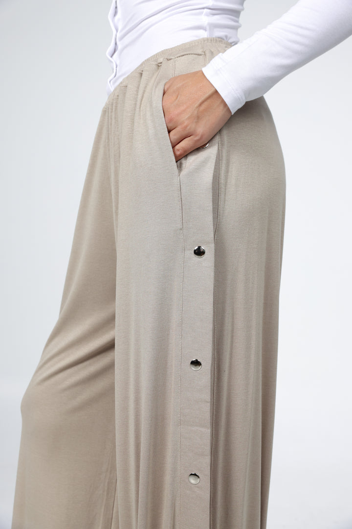 Swan Beige Snap Joggers