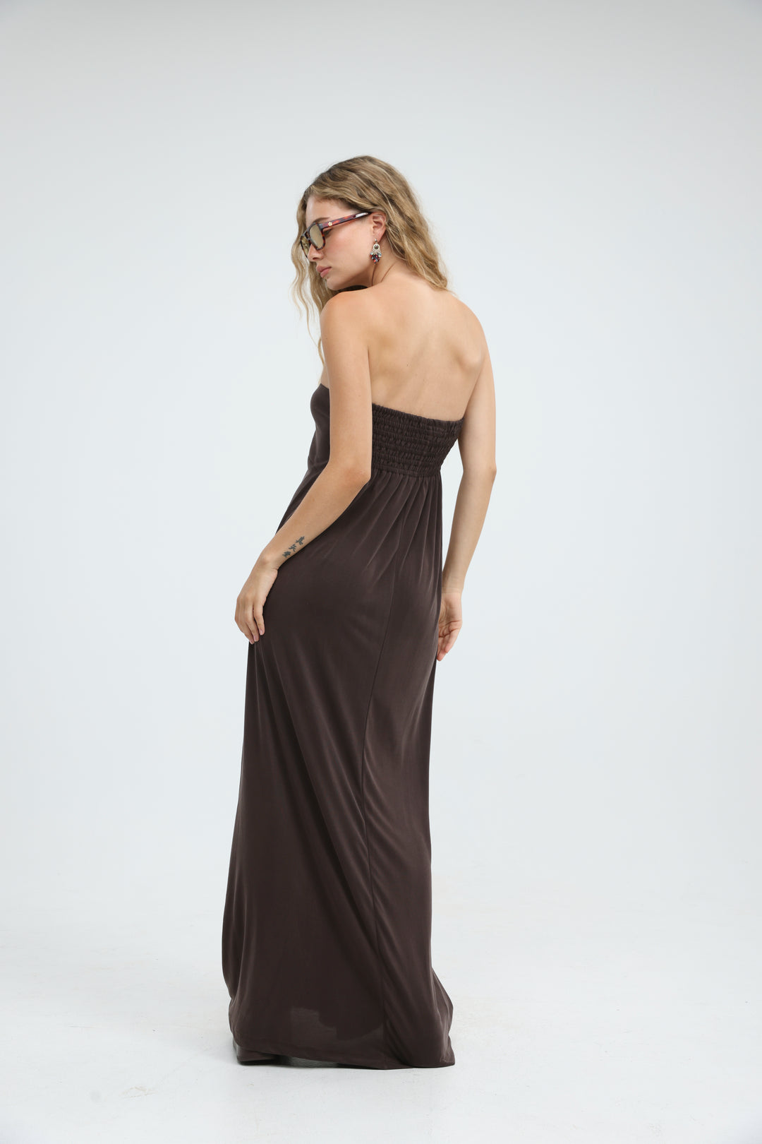 Union Brown Strapless Dress