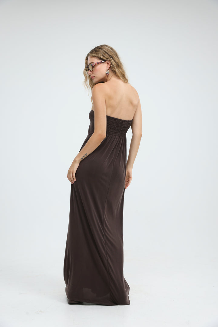 Union Brown Strapless Dress