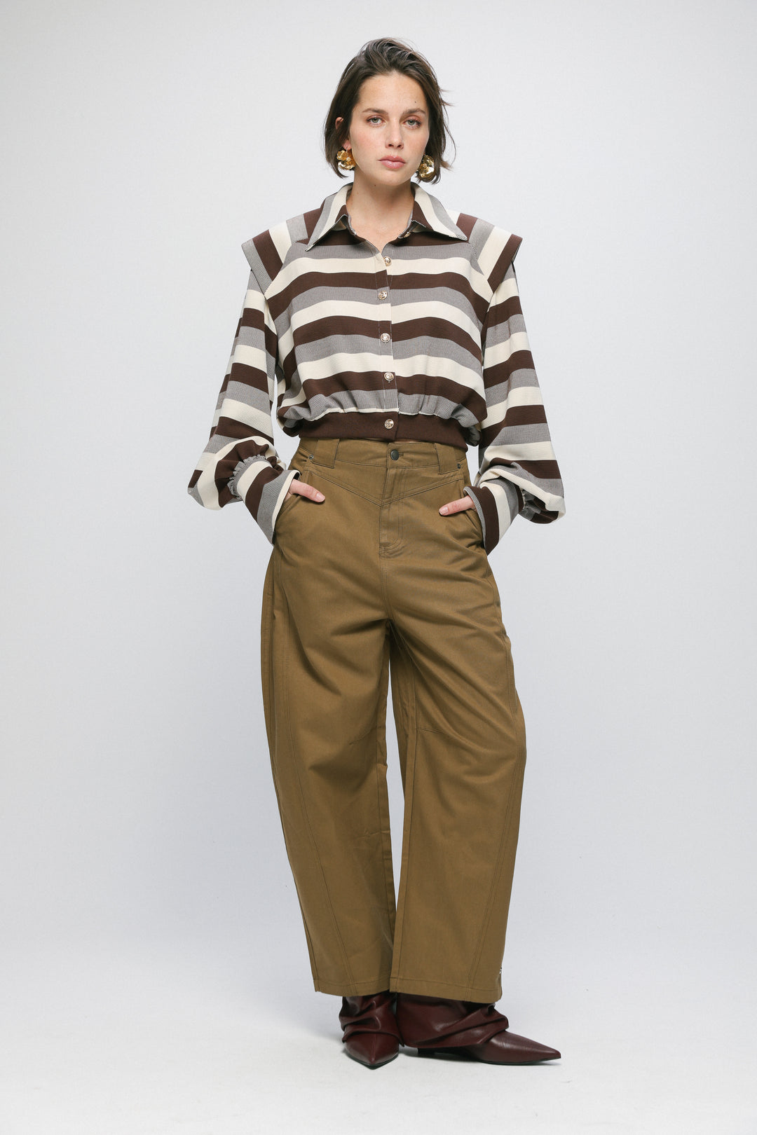 Calm Brown Striped Polo