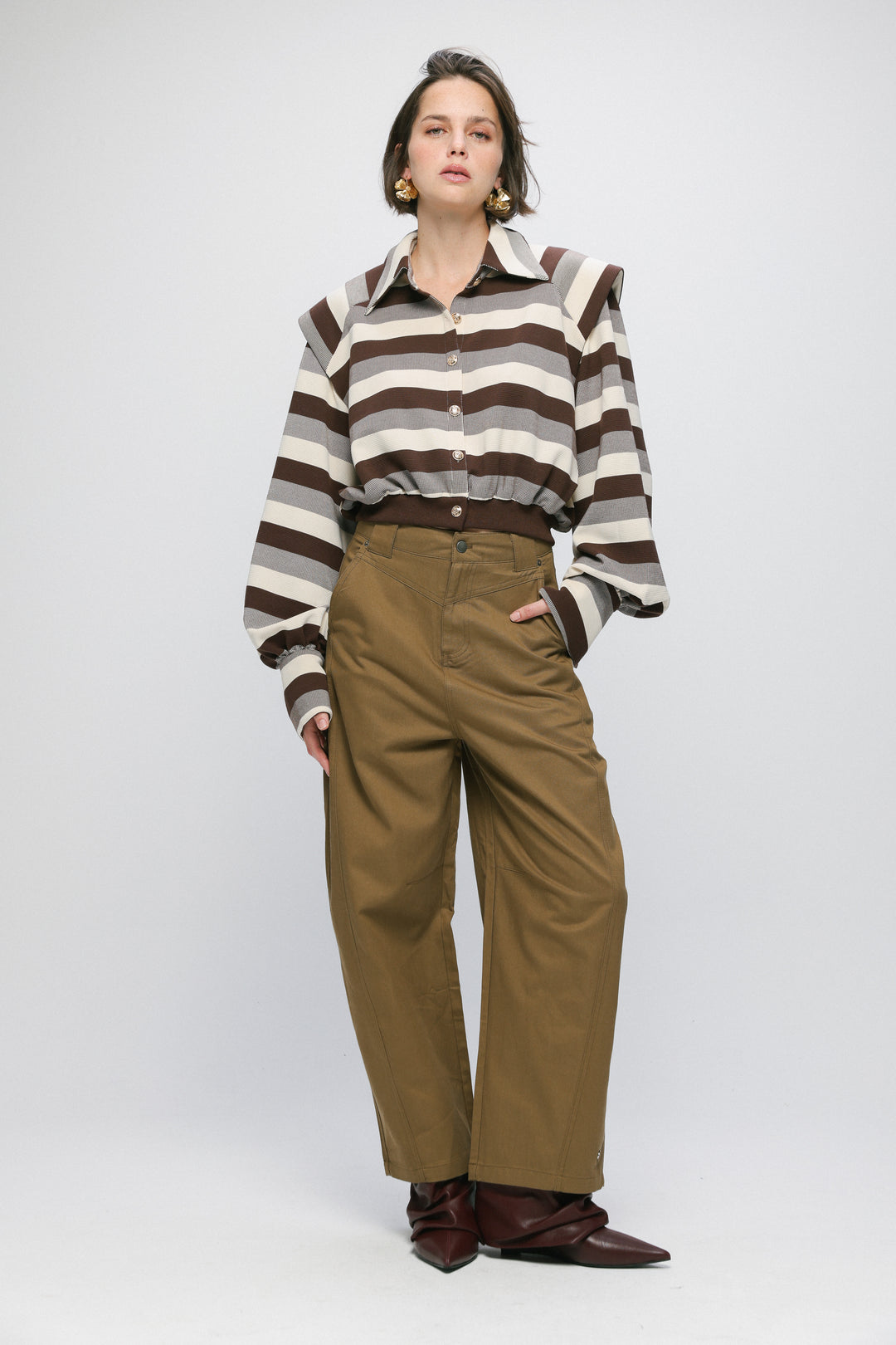 Calm Brown Striped Polo