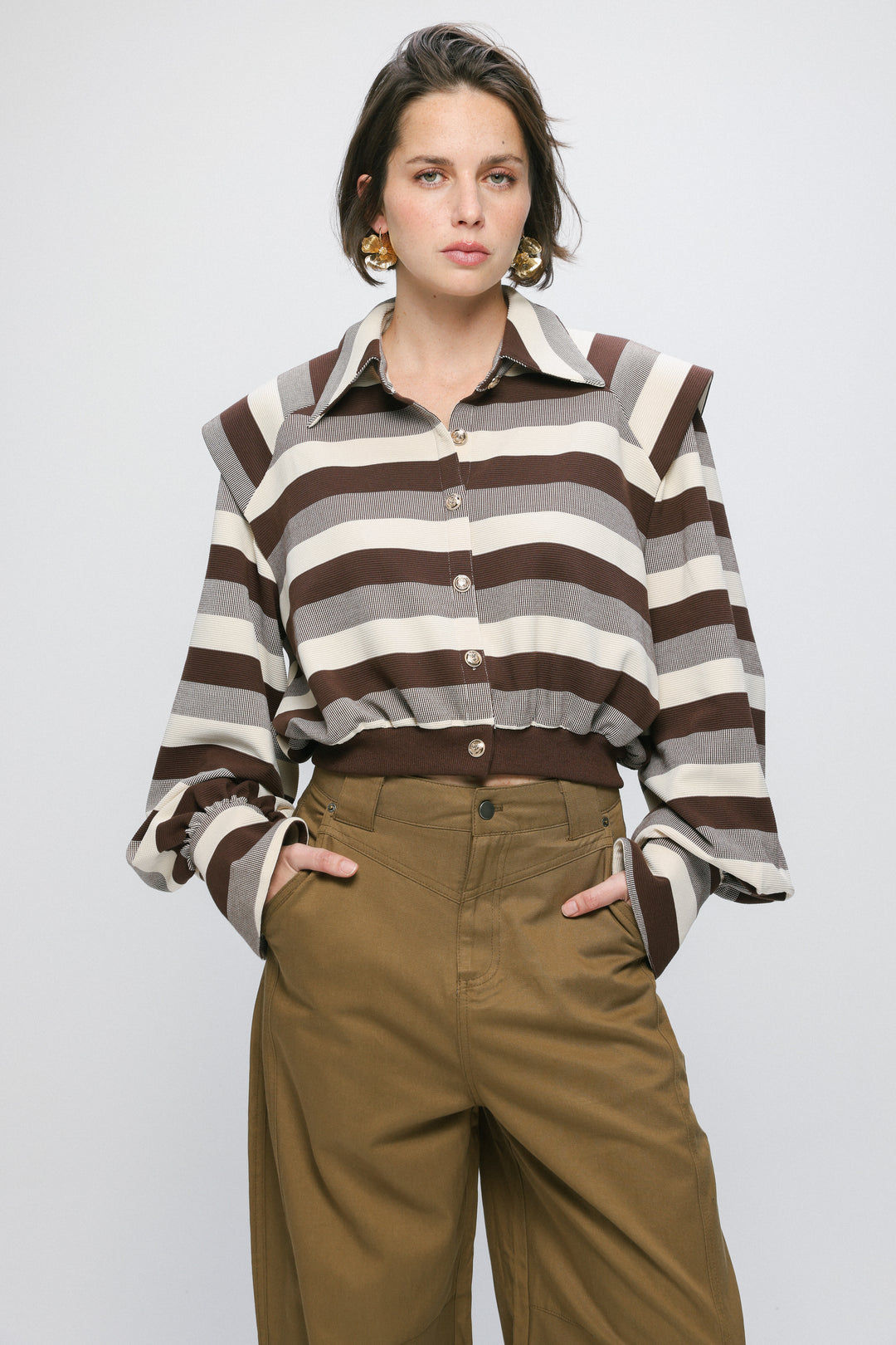 Calm Brown Striped Polo