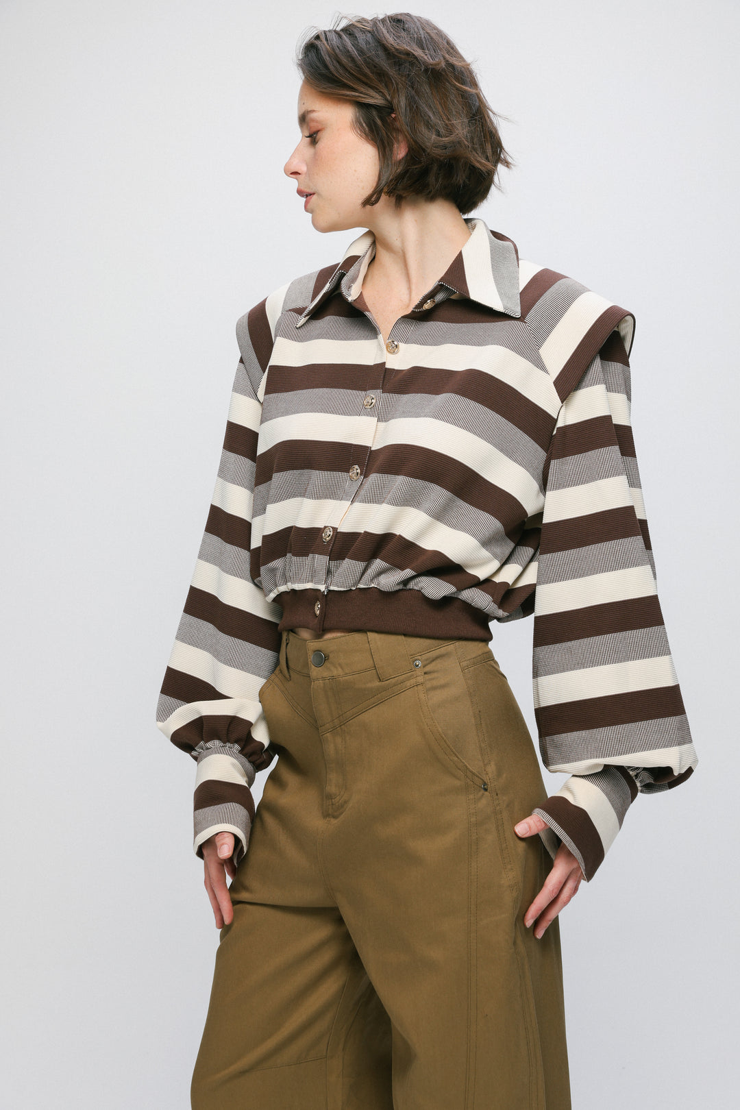 Calm Brown Striped Polo