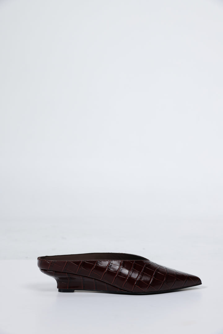 Dark Brown Pointed Mules