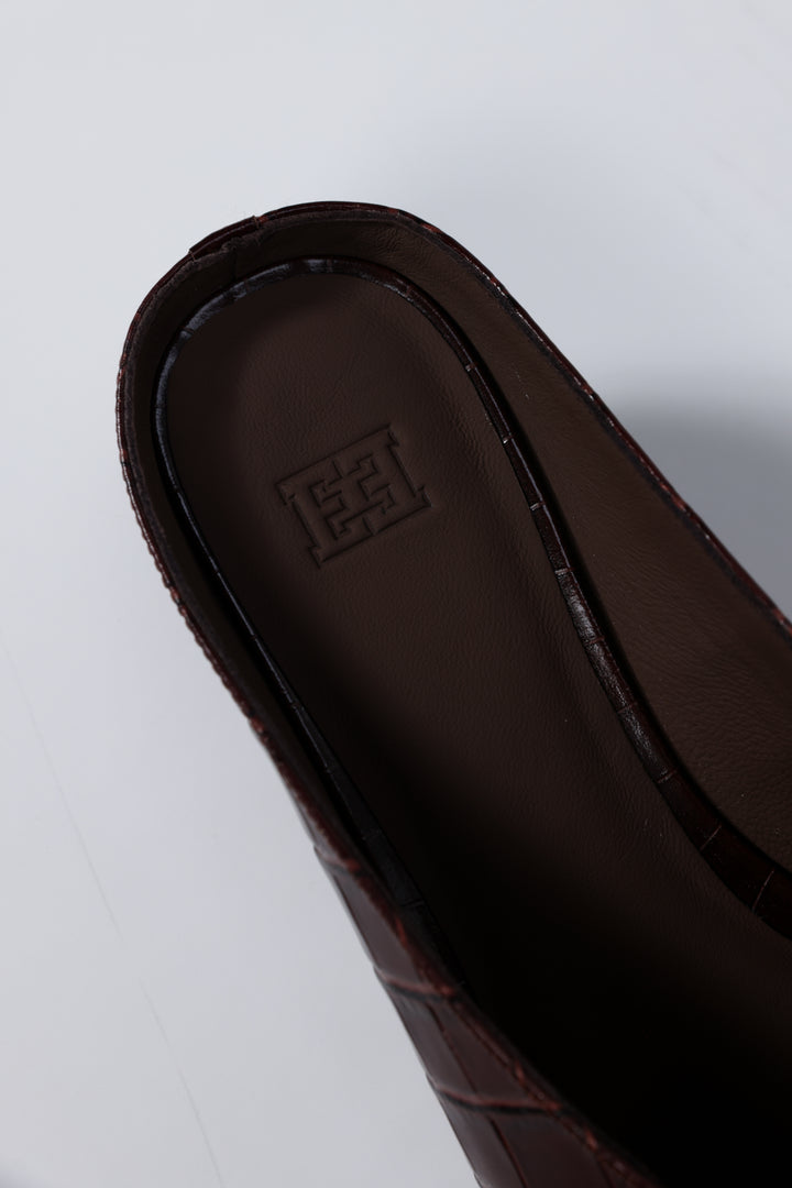 Dark Brown Pointed Mules