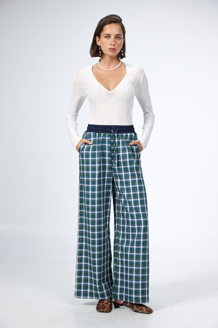 Boxer Blue Plaid Bottoms