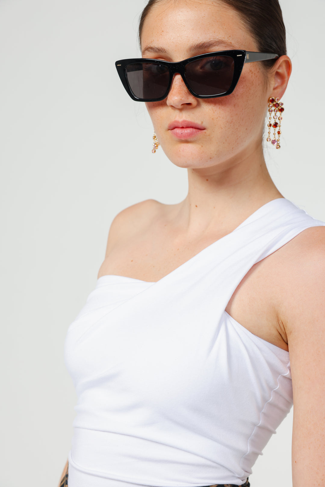 Catalog White One Shoulder Top