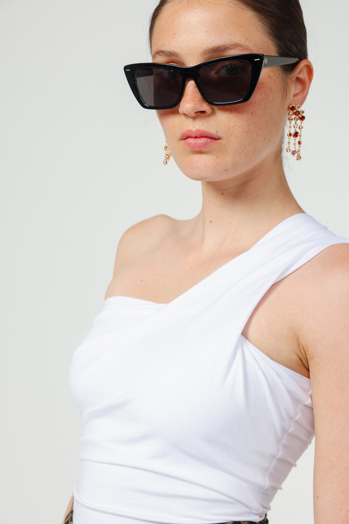 Catalog White One Shoulder Top