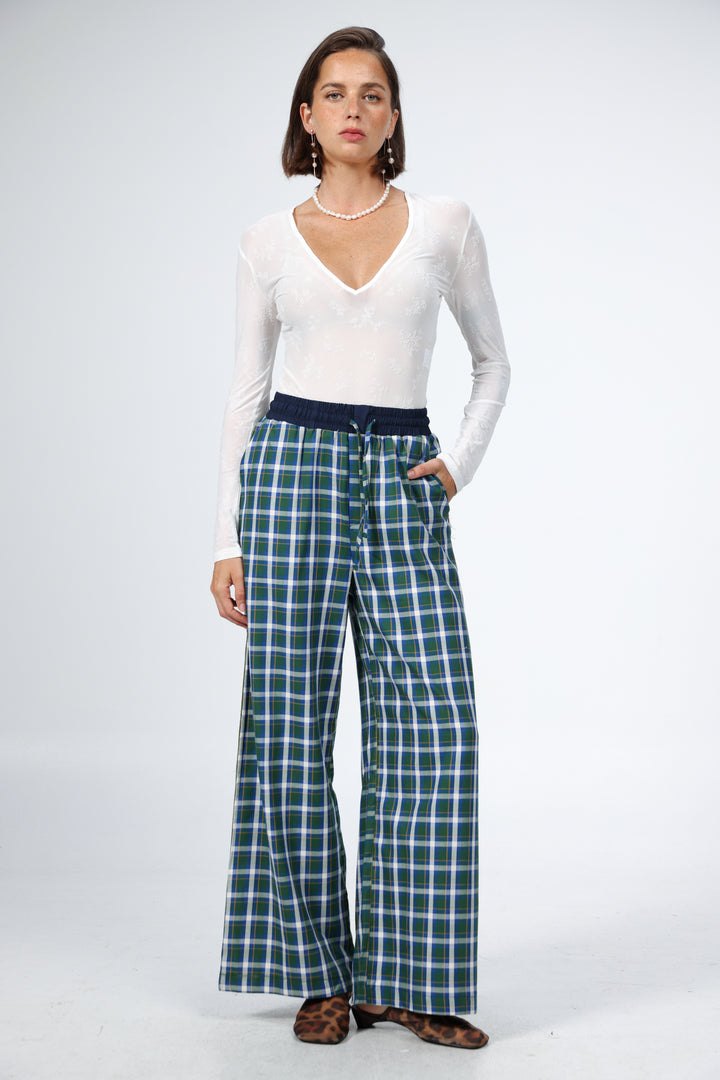 Boxer Blue Plaid Bottoms