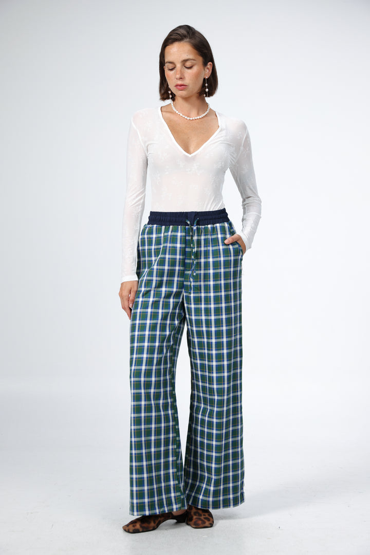 Boxer Blue Plaid Bottoms