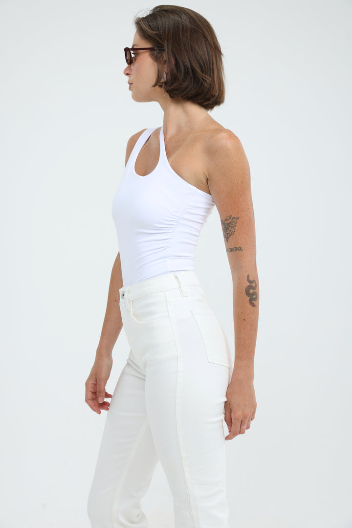Foundation White One Shoulder Top