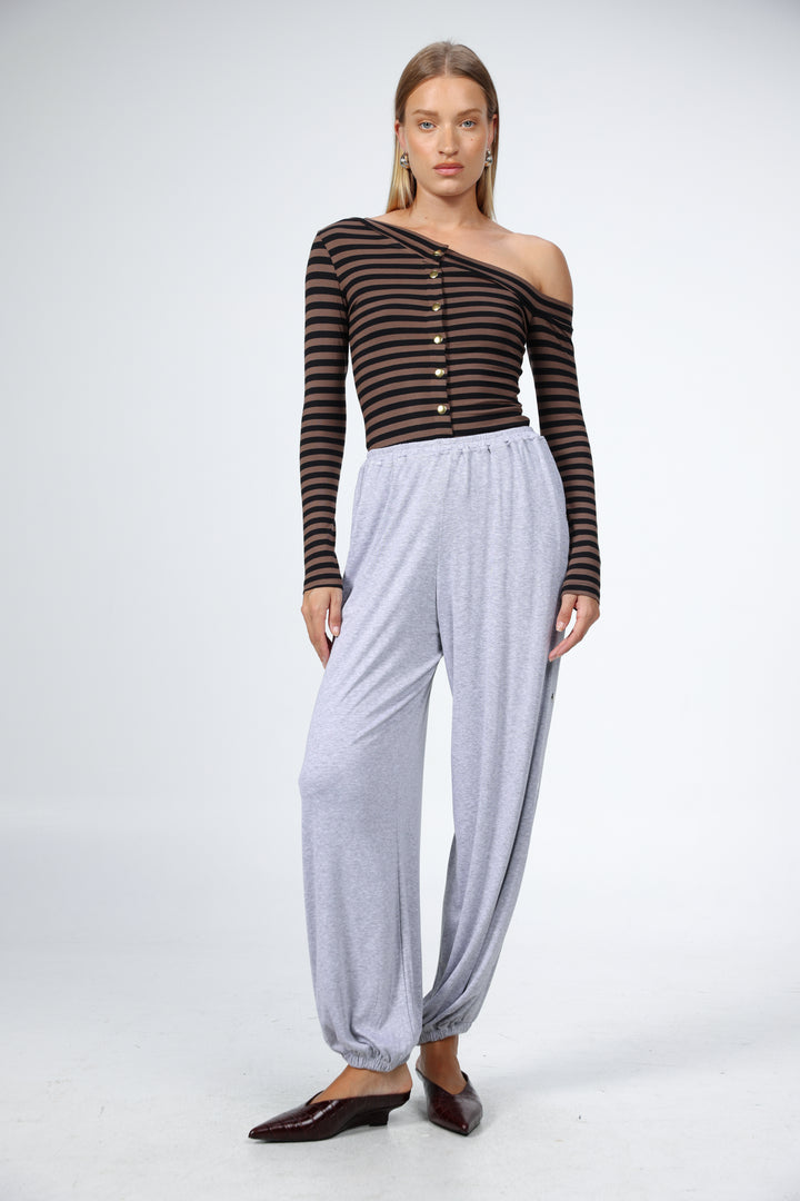 Swan Grey Snap Joggers