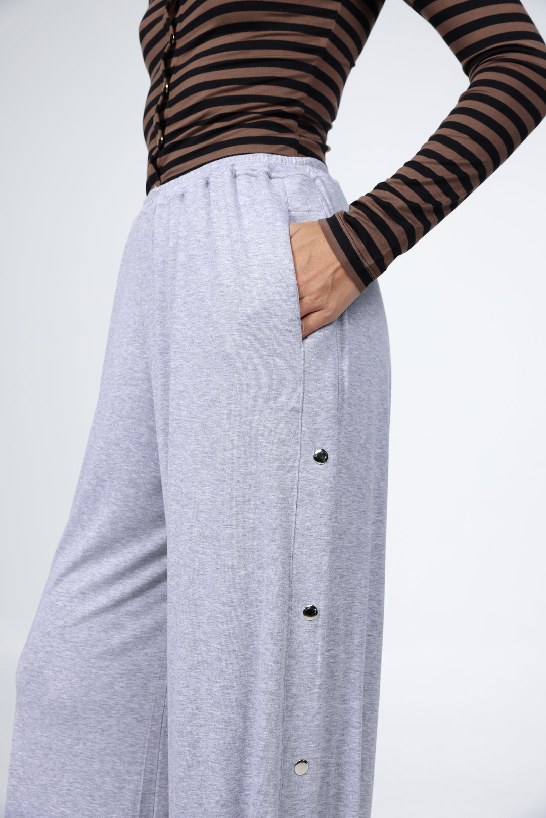 Swan Grey Snap Joggers