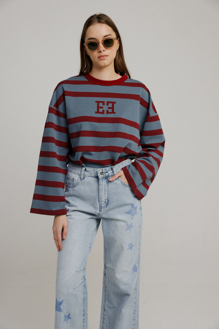 Center Wine Stripes Shirt