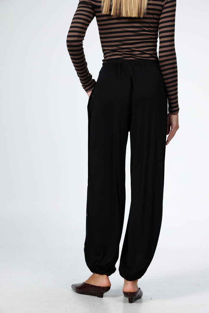 Swan Black Snap Joggers